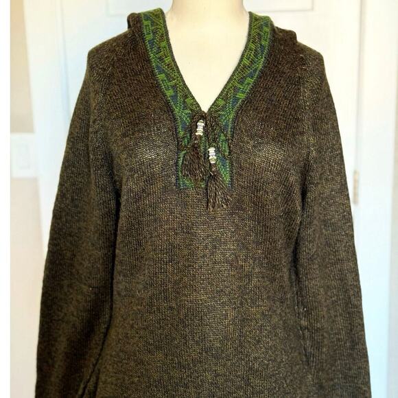 Tejidos Parillo Peru Alpaca Hoodie Sweater Brown Womens S/M - Picture 4 of 7